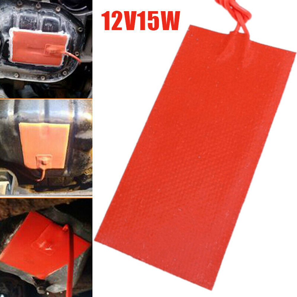 Coussin chauffant en Silicone à chaleur rapide 12V 15W voiture carburant moteur réservoir d'huile outil tapis chauffant accessoires de chauffage 50x100mm ► Photo 1/4