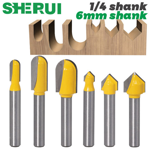 Jeu d'embouts de routeur à tige de 6mm 1/4 