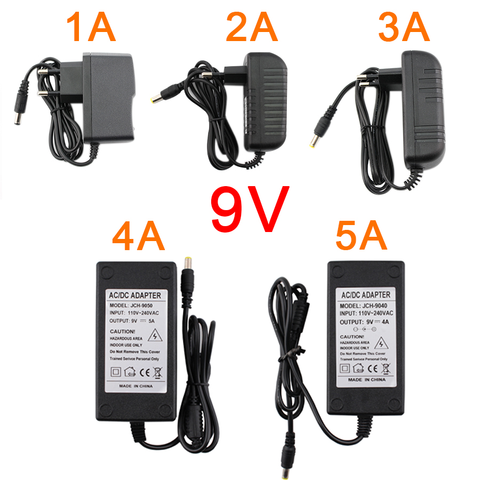 Adaptateur d'alimentation ca cc 9V 1A 2A 3A 4A 5A adaptateur secteur 220V à 9V alimentation universelle Tramsformer prise ue US pour lampe à lumière Led ► Photo 1/6