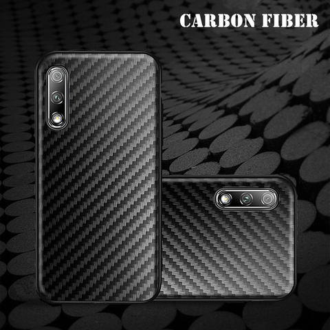 Coque en Silicone TPU pour Honor, compatible modèles 10, 20, 10X Lite, 8A, 7A Pro, 7C, 9X, 9A, 9C, 9S, 8S, P30, P40 Lite, E Pro, Fiber de carbone ► Photo 1/6