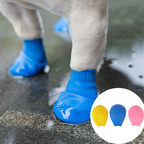 Chaussures pour chien imperméable à l'eau ballon caoutchouc bottes de pluie chaussures chat chaussettes pour chiot Chihuahua botas buty dla psa botas para perro ► Photo 1/6