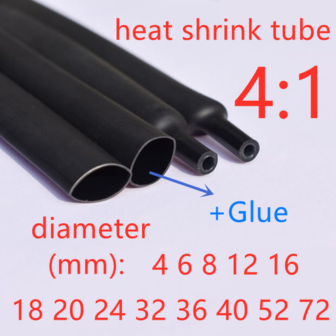 Tube thermorétractable de 1 mètre avec doublure adhésive 4:1, double paroi, manchon de câble enroulé, 4 6 8 12 16 ► Photo 1/6
