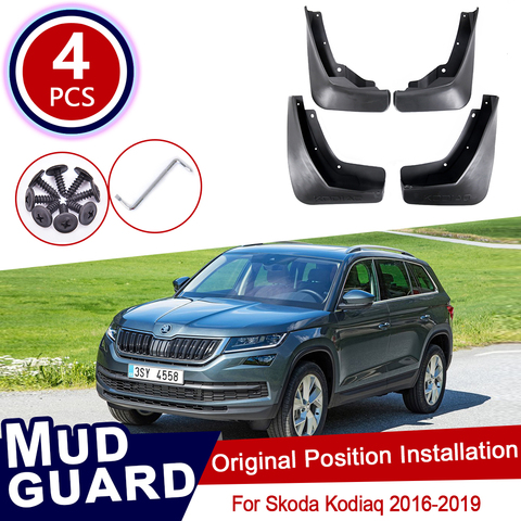 Bavettes de garde-boue pour Skoda Kodiaq | 2016 2017 2022, garde-boue, anti-éclaboussures, garde-boue de voiture, garde-boue avant et arrière, accessoires de voiture ► Photo 1/6