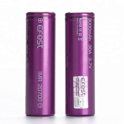 Hotsale Efest 20700 3000mah 3.7V 30A batterie 20700 batterie batterie solaire ► Photo 1/6