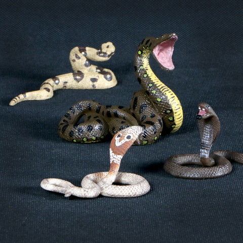 Simulation d'animaux sauvages, Figurines de serpent, Cobra, Python, jouets en plastique pour enfants ► Photo 1/6