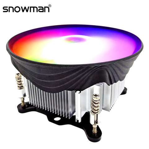 Bonhomme de neige refroidisseur de processeur RGB 120mm vis de montage dissipateur de chaleur pour Intel LGA 1200 1150 1151 1155 radiateur 3 broches CPU ventilateur de refroidissement PC silencieux ► Photo 1/6