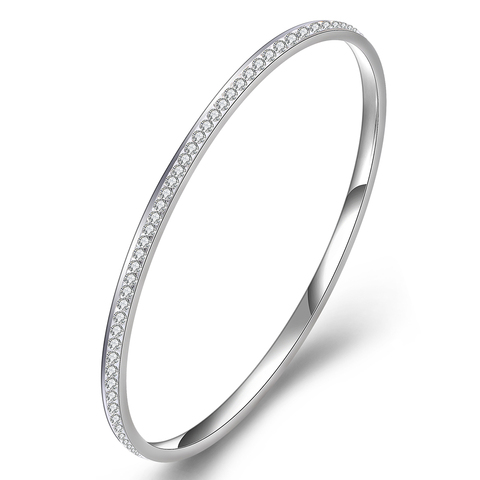 Bracelets en acier inoxydable pour femmes, bijoux avec bon cristal CZ clair, vente en gros ► Photo 1/6