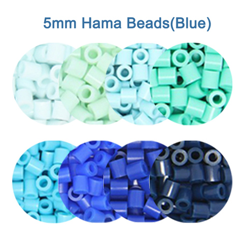 YantJouet Hama pour enfants, 1000 pièces de 5mm de couleur bleue, perles de fusible en fer, puzzle bricolage, jouet cadeau de haute qualité pour enfants ► Photo 1/6