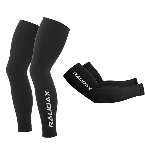 2022 Pro Team Raudax jambières noir Protection UV cyclisme bras plus chaud respirant vélo course course vtt vélo jambe manchon ► Photo 1/6