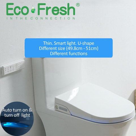 Ecofred-siège de toilette intelligent en forme de U, couverture de Bidet, électrique intelligent, veilleuse, pulvérisateur, nettoyage à la chaleur, séchage, Massage ► Photo 1/6