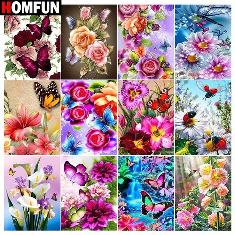 HOMFUN 5d diamant peinture plein carré/rond 