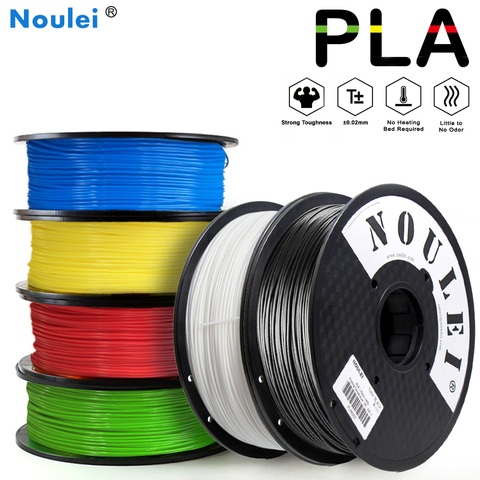 Nouli – Filament pour impression 3D, consommable d'imprimante en plastique, PLA, 6 couleurs, blanc, noir, haute qualité, 1.75mm de diamètre, sous forme de bobine de 1KG ► Photo 1/6