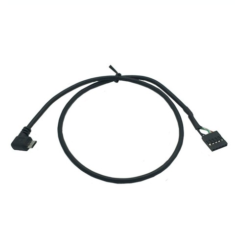 Câble carte mère Micro USB mâle/Angle gauche vers Dupont 5 broches, en-tête femelle 50cm, 1 pièce ► Photo 1/3