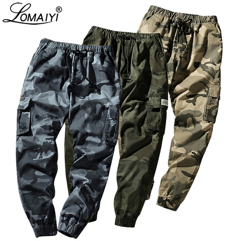 LOMAIYI-pantalon Camouflage pour hommes M-7XL s avec poches, collection Cargo survêtement, printemps survêtement, BM279 ► Photo 1/6