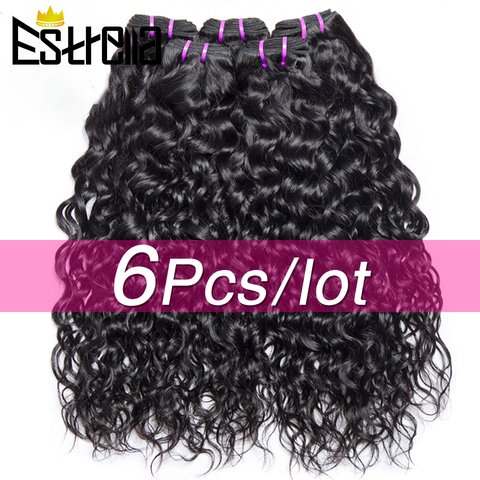 Vague d'eau cheveux humains paquets 6 Pcs/lot cheveux brésiliens armure faisceaux offres Remy 100% Extensions de cheveux humains forte Double trame ► Photo 1/6