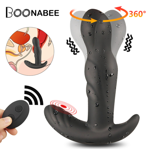 360 degrés Rotation Anal vibrateur pour hommes Prostate Massage Anal Plug télécommande vibrateur godemichet Anal adulte jouet sexuel pour les femmes ► Photo 1/6