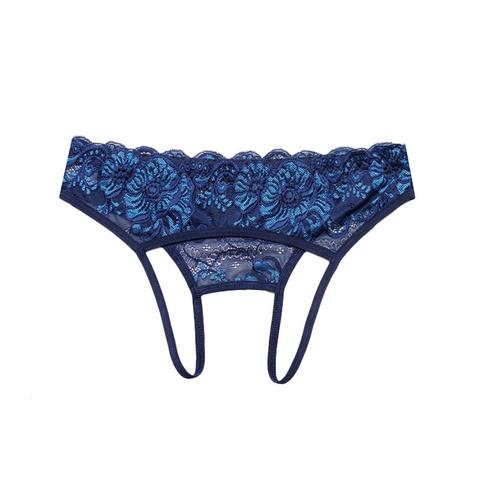 String à entrejambe pour femme, culotte d'ouverture Sexy, taille basse, sans crochet, culotte en dentelle transparente ► Photo 1/6