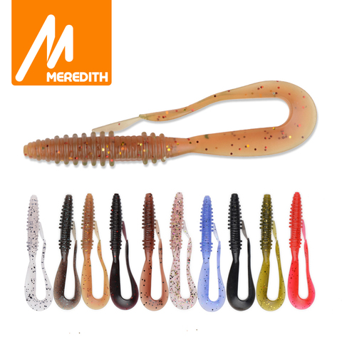 MEREDITH Mad Wag 50mm 75mm pêche leurres souples ver artificiel appâts souples prédateur Silicone pêche doux Wobblers leurres de pêche ► Photo 1/6