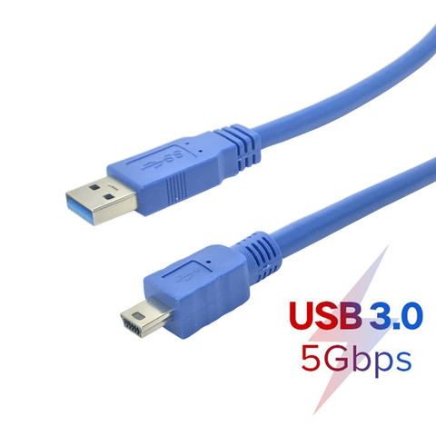 Câble d'extension USB 3.0 A mâle vers Mini 10 broches B, connecteur HUB HDD, pour tablettes, caméscopes, 0.3M 0.6M 1M 1.5M 3M 5M ► Photo 1/1