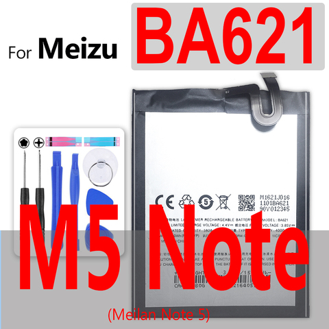 4000mAh BA621 Batterie pour Meizu Note 5 Batterie meilan note 5 M5 note M621N M621Q M621H Bateria Batterij accumulateur ► Photo 1/6