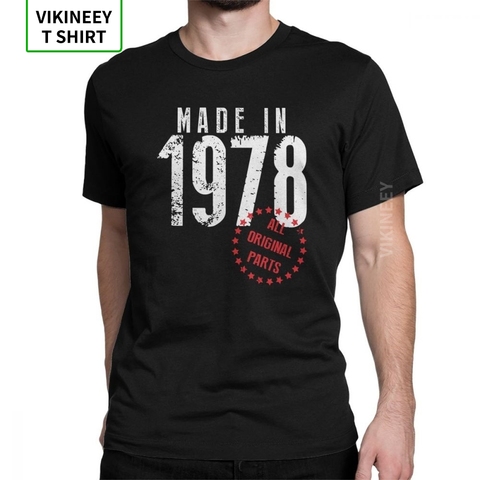 Fabriqué en 1978 toutes les pièces d'origine anniversaire t-shirt anniversaire nouveauté t-shirt pour hommes manches courtes vêtements t-shirt coton ► Photo 1/6