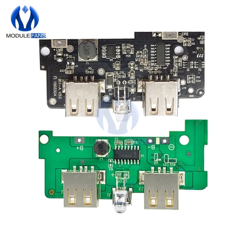 5 v 1A 2A Puissance Banque Chargeur Module Step Up Boost Alimentation De Charge PCB Circuit Board DIY Double USB sortie LED Powerbank ► Photo 1/6