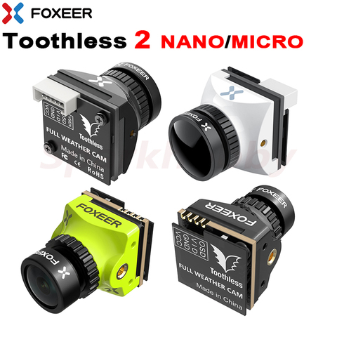 Foxeer sans dents 2 NANO/MICRO caméra FPV 1.7mm 1.8mm 2.1mm Standard/StarLight 1200TVL PAL/NTSC 4:3/16:9 FPV OSD caméra météo complète ► Photo 1/6