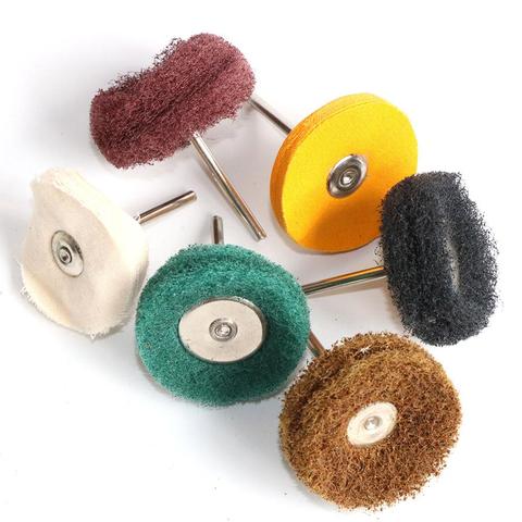 5Pc 1.5 pouce roue de polissage Abrasive tissu de coton tête de ponçage brosse de polissage en Nylon pour accessoires d'outils rotatifs Dremel ► Photo 1/6