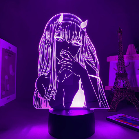 Anime chérie dans le FRANXX zéro deux 3D veilleuse colorée télécommande tactile usb nouvelle étrange lampe de table led ► Photo 1/6