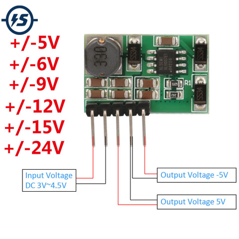 Module Boost 3-18V à Plus ou moins +/-5V +/-6V +/-9V +/-12V +/-15V +/-24V en-tête de soudure peut être utilisé pour l'alimentation LCD ADC DAC ► Photo 1/6
