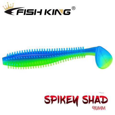 FISH KING-leurre souple en Silicone souple pour le hérisson Spikey ou l'alose, appât de type Wobbler idéal pour la pêche au brochet ou à l'alose, 90mm/4g, 5 unités par paquet ► Photo 1/6