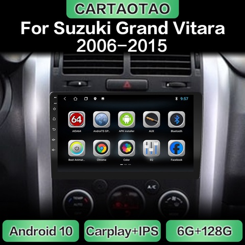 Lecteur multimédia de CarPlay de WiFi de navigation de GPS d'autoradio d'android 10 pour Suzuki Grand Vitara 3 2006-2015 DSP RDS IPS aucun DVD 2din ► Photo 1/6