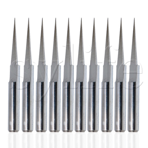 Mèches de gravure durables à 10 degrés, 0.1mm, outil de routeur CNC, 10 pièces ► Photo 1/3
