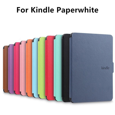 Coque de protection en cuir PU pour Amazon Kindle, 1 pièces, étui magnétique intelligent Ultra mince, couverture Folio pour Amazon Kindle Paperwhite 1/2/3 ► Photo 1/6