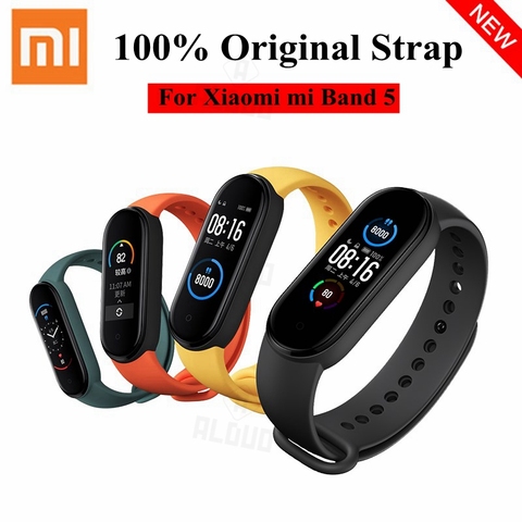 100% Original Xiaomi Mi bande 5 Bracelet en Silicone Xiomi Mi5 Band5 Miband 5 jaune bracelets Xiaomi Mi bande 5 sangle ► Photo 1/6