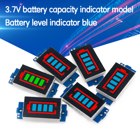 Indicateur de capacité pour batterie au lithium 1S 2S 3S 4S 3.7V module 4.2V Affichage bleu Testeur de batterie de véhicule électrique Li-ion ► Photo 1/6