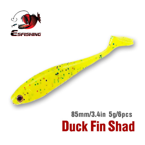 Espeche leurres souples canard aileron alose 85mm 6 pièces canard leurre appât alose pêche en mer leurre eau salée Spinner appât mouche pêche PVA ► Photo 1/6