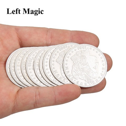 5 pièces pièces de monnaie Palming (Version Morgan) tours de magie Super mince pièce de monnaie Magia gros plan accessoires d'illusion de rue ► Photo 1/6