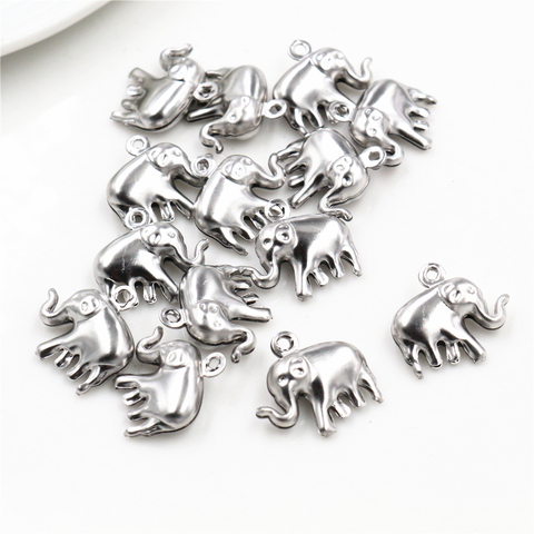 Breloques en forme d'éléphant en acier inoxydable 316, 30 pièces/lot, 15x14mm, pour collier et pendentif, bijoux à faire soi-même, making-Q3-11 ► Photo 1/1