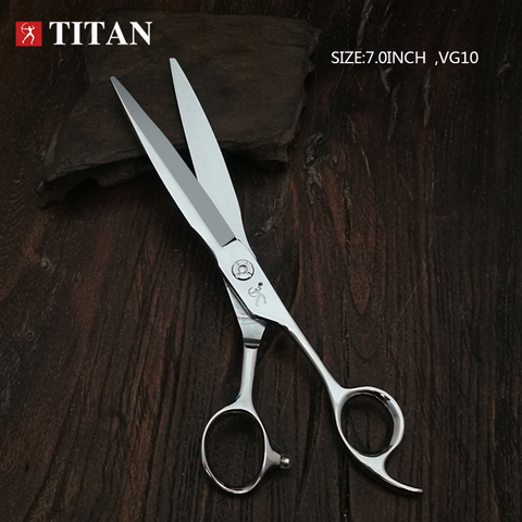 Titan – ciseaux de coiffure professionnels, ciseaux de coupe de 7 pouces, outil de coiffeur en acier inoxydable japonais vg10 ► Photo 1/6