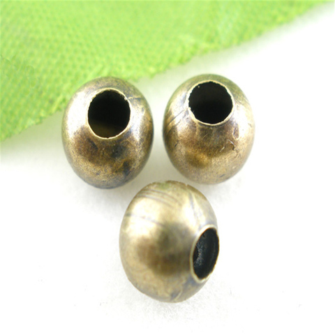 Boîte de perles en alliage Doreen, 200 pièces, espaceurs de boules lisses, diamètre de 6mm Couleur Bronze pour la fabrication de bijoux DIY, trou: 2.5mm, vente en gros ► Photo 1/1