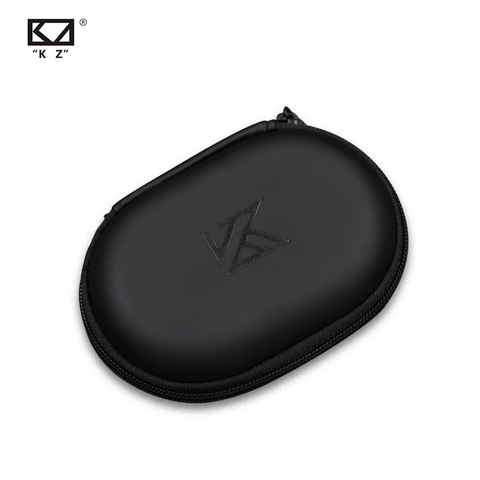 KZ Earphones Case Oval Storage Bag Headphones PU Storage Box Black Portable Hold Storage Box For KZ AS10 ZS10 ZST ES4 EDR1 ED9 ► Photo 1/6