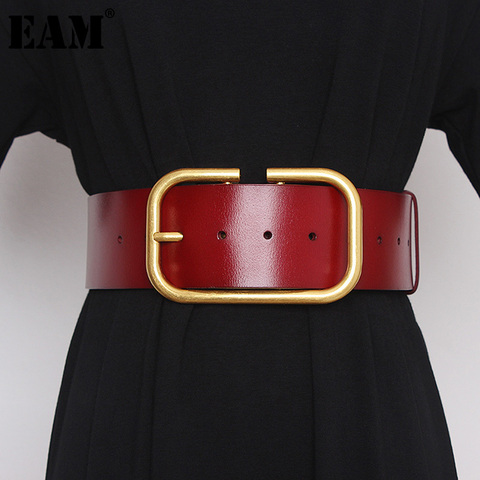 EAM – ceinture en cuir Pu, grande boucle fendue, longue et large, nouvelle tendance, assortie avec tout, printemps automne 2022, 1Z948 ► Photo 1/6