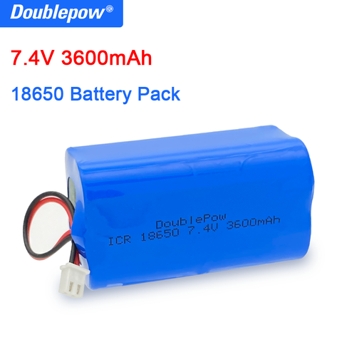 Doubllepow – batterie rechargeable au lithium 18650, 7.4V, 3600mAh, pack de batterie, carte de protection des haut-parleurs mégaphone avec prise XH2.54-2P ► Photo 1/5