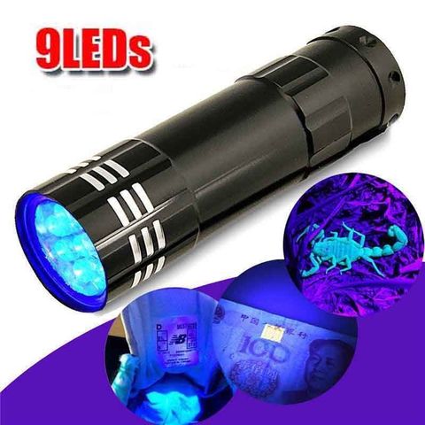 LED lampe de poche UV torche ultraviolette avec fonction Zoom Mini UV lumière noire détecteur de taches d'urine pour animaux de compagnie Scorpion chasse ► Photo 1/6