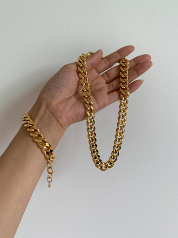 Collier en titane avec chaînes en or 18K pour femmes, 361L, bijoux en acier inoxydable, Punk, fête, styliste, Club, Cocktail, Ins Rare ► Photo 1/6