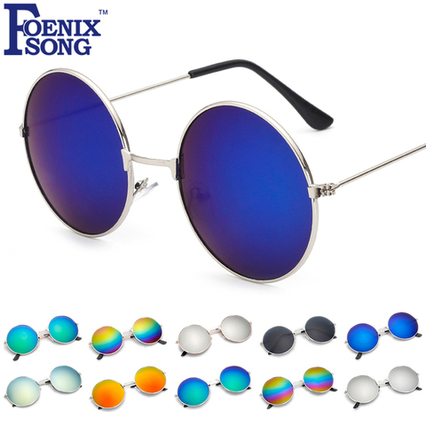 FOENIXSONG – lunettes de soleil rondes pour hommes et femmes, monture en argent, Vintage, unisexe, rétro ► Photo 1/6