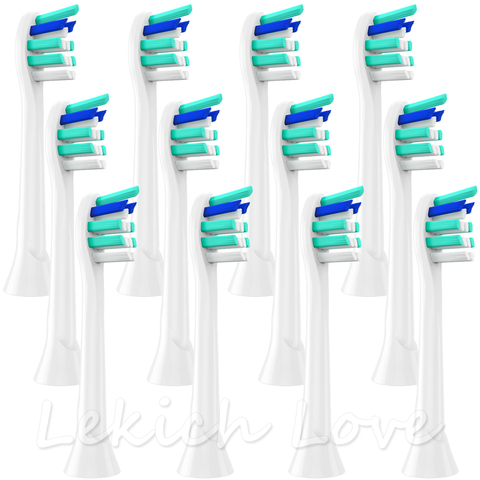 Têtes de brosse à dents pour Philips Sonicare, 12 pièces, adaptées à la série 3/6/9, nettoyage diamant, blanc, santé et FlexCare ► Photo 1/6