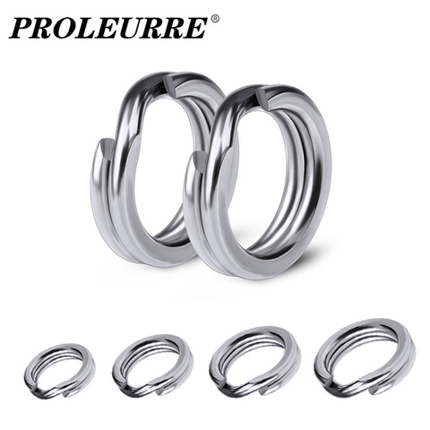 Proleurre 100 pcs/lot Nouvelle Arrivée Classique Blanc Couleur Bague Fendue En Acier Inoxydable De Pêche Connecteur Hameçons De Pêche Leurres ► Photo 1/6