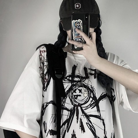 T-shirt gothique vintage preppy pour femmes, streetwear, Harajuku, high street tops, été, 2022 ► Photo 1/6